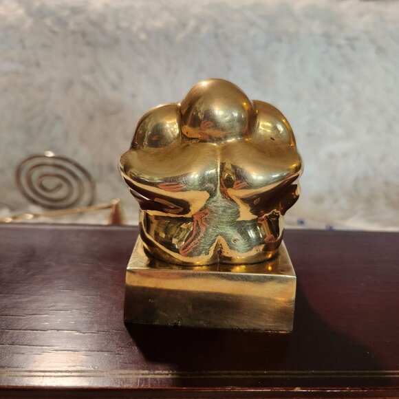 Vintage Brass Ganesha Statue 3.5" Hindu Elephant God Figurine - Picture 7 of 8